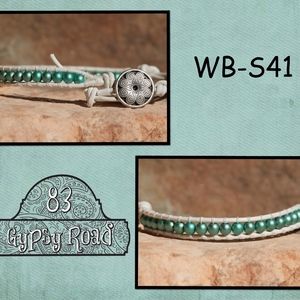 WB-S41 single beaded wrap bracelet